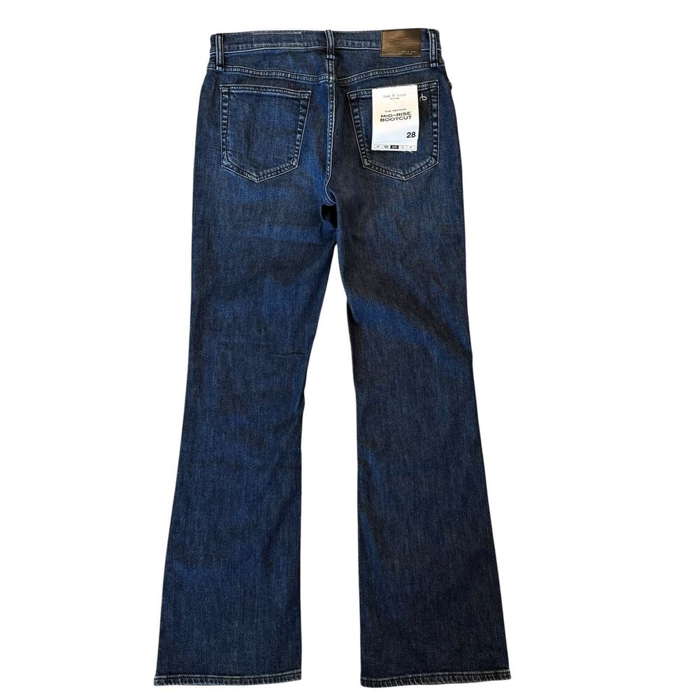 Rag & Bone Peyton Mid-Rise Bootcut Jeans Blue Denim Full Length Size 28 NEW - Picture 6 of 9